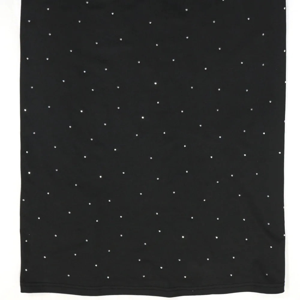 Elegant Rhinestone High-Neck Dress