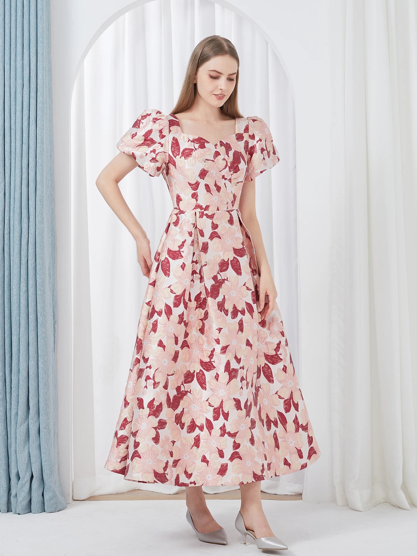 Embroidery Jacquard Luxury Long Dress