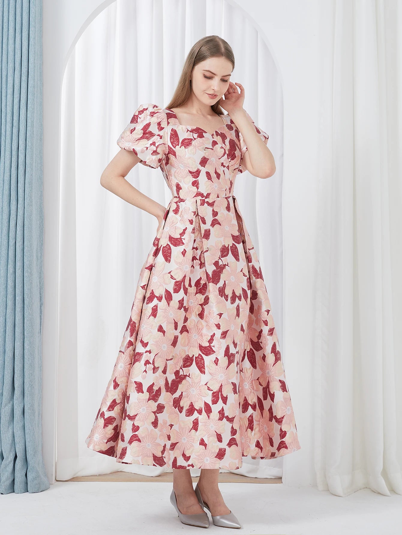 Embroidery Jacquard Luxury Long Dress