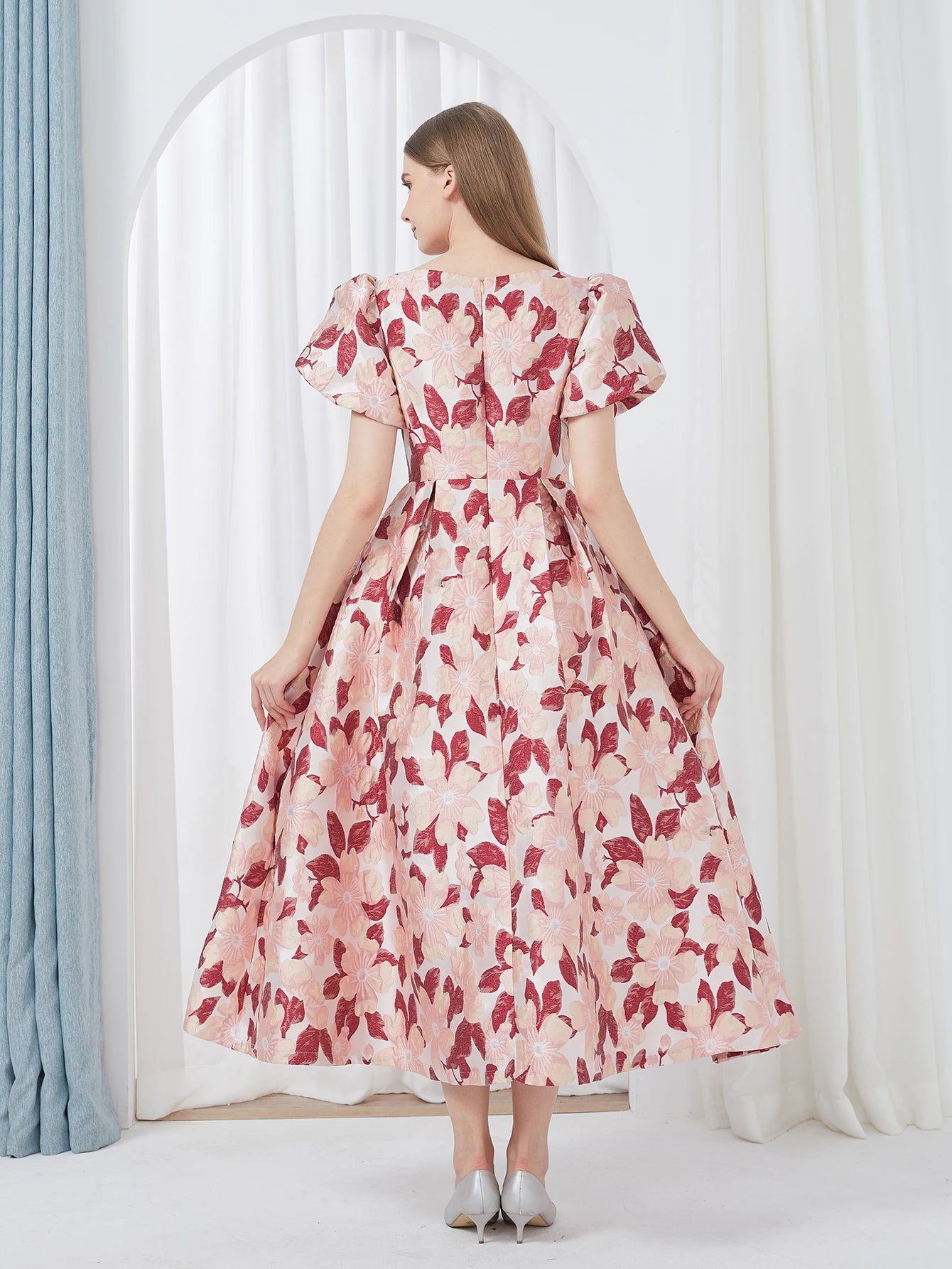 Embroidery Jacquard Luxury Long Dress