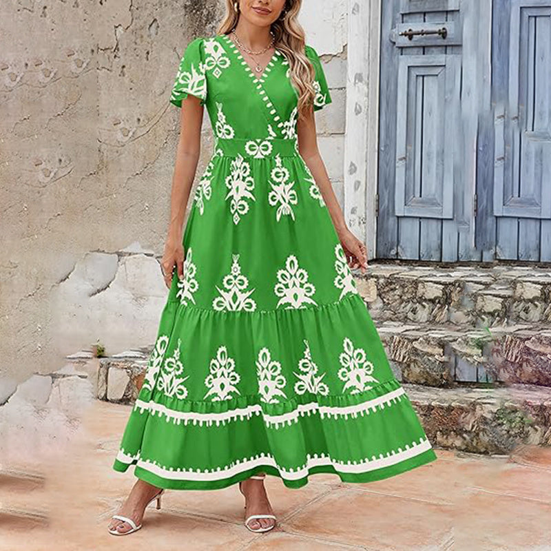Bell Sleeve Dress With Pocket