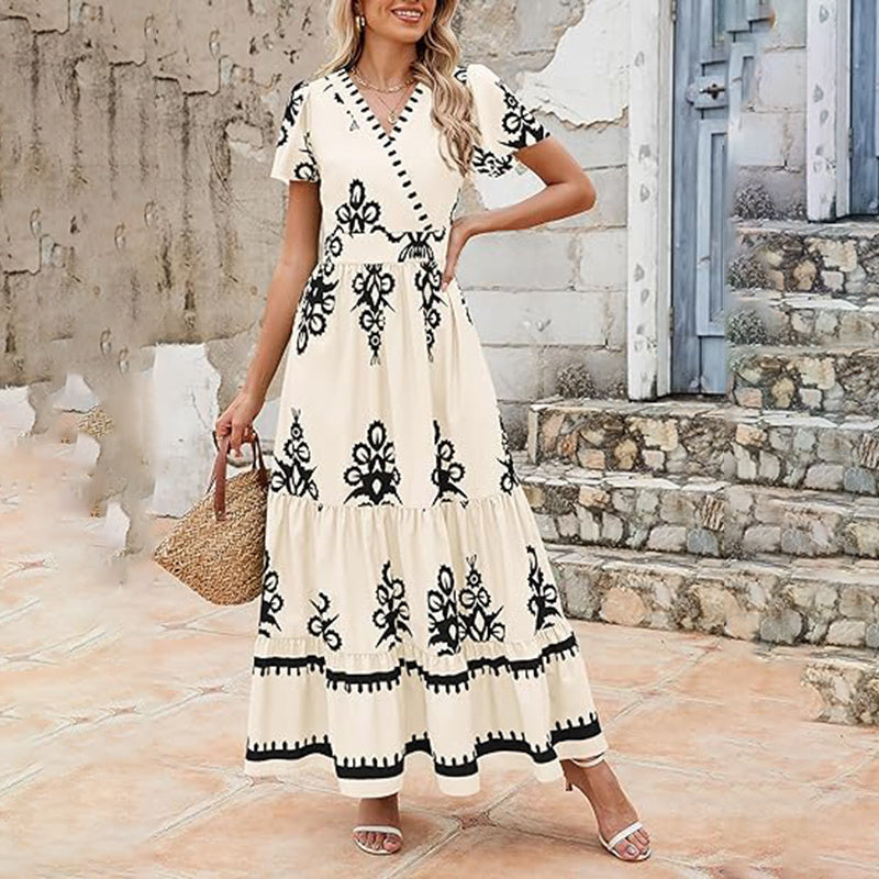 Bell Sleeve Dress With Pocket