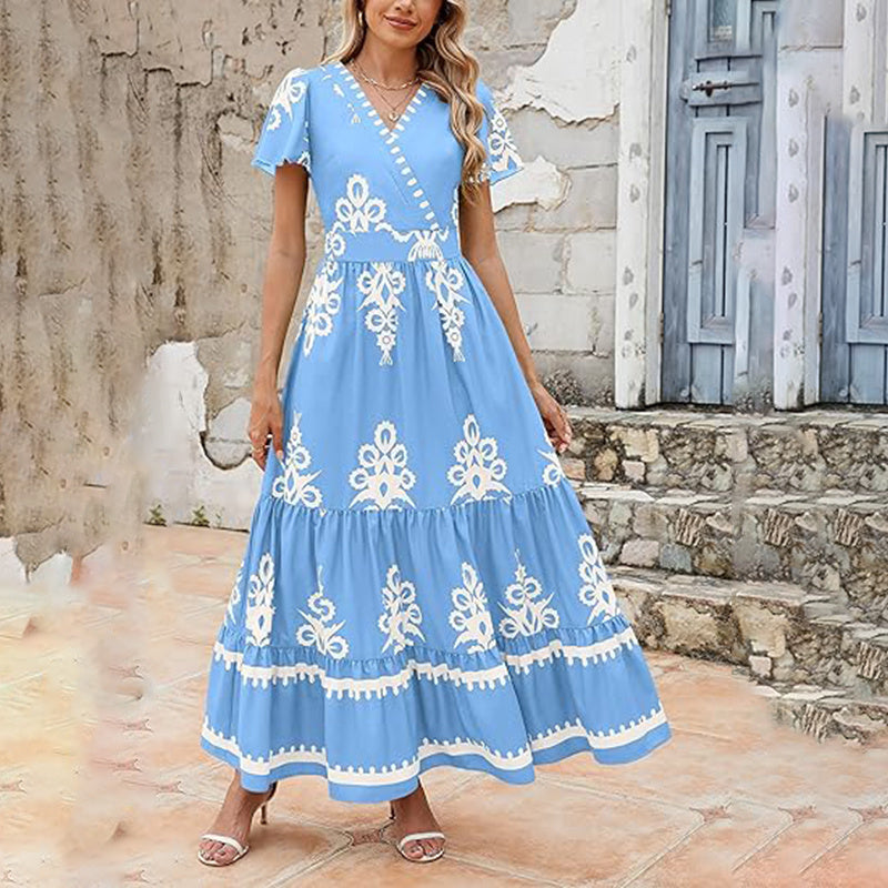 Bell Sleeve Dress With Pocket