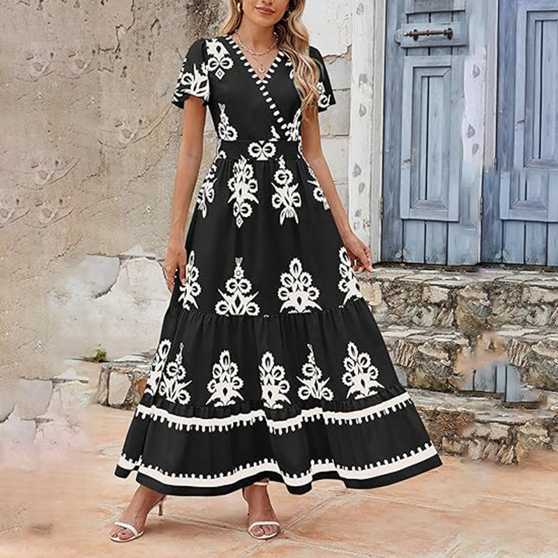 Bell Sleeve Dress With Pocket