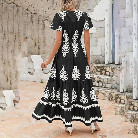 Bell Sleeve Dress With Pocket