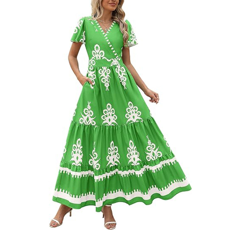 Bell Sleeve Dress With Pocket