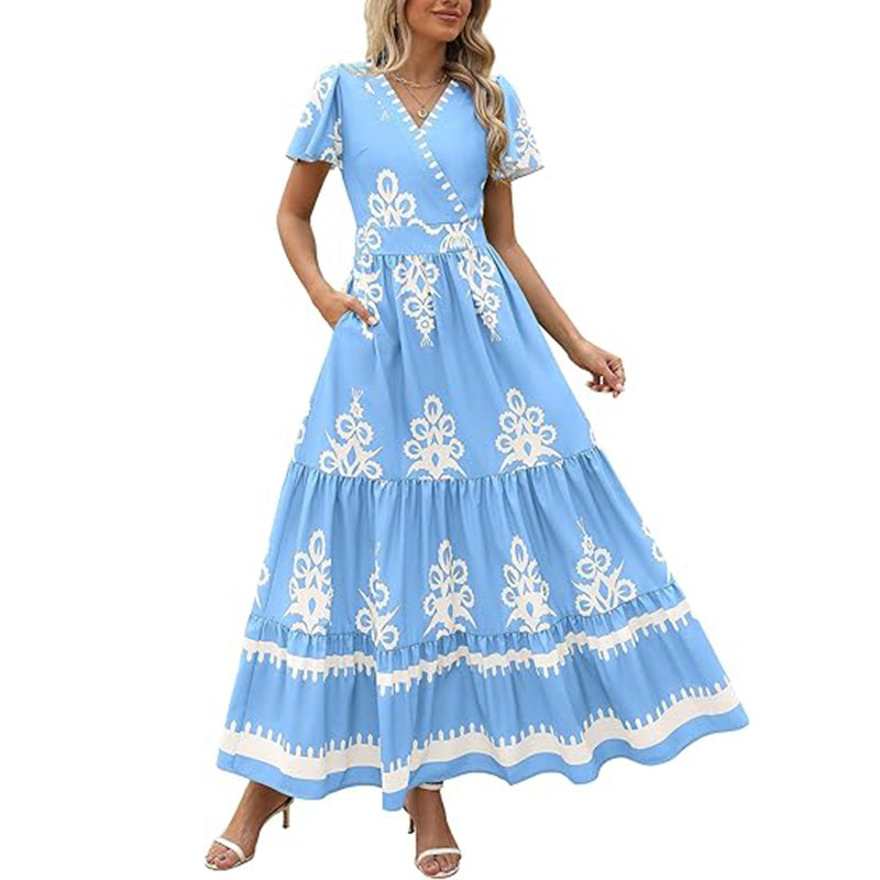 Bell Sleeve Dress With Pocket