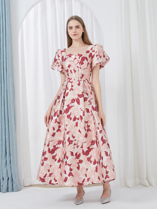 Embroidery Jacquard Luxury Long Dress