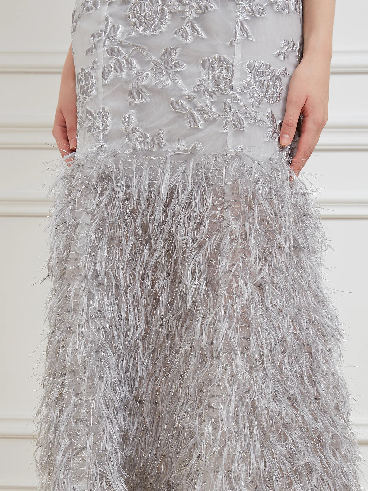 Organza Fishtail Feather Gown
