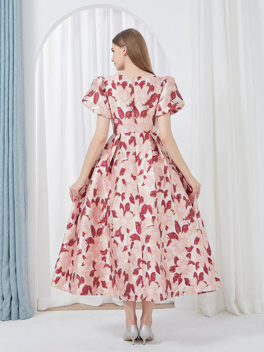 Embroidery Jacquard Luxury Long Dress