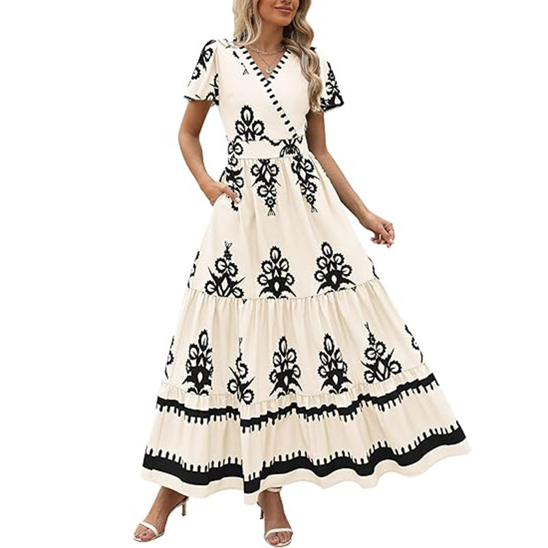 Bell Sleeve Dress With Pocket